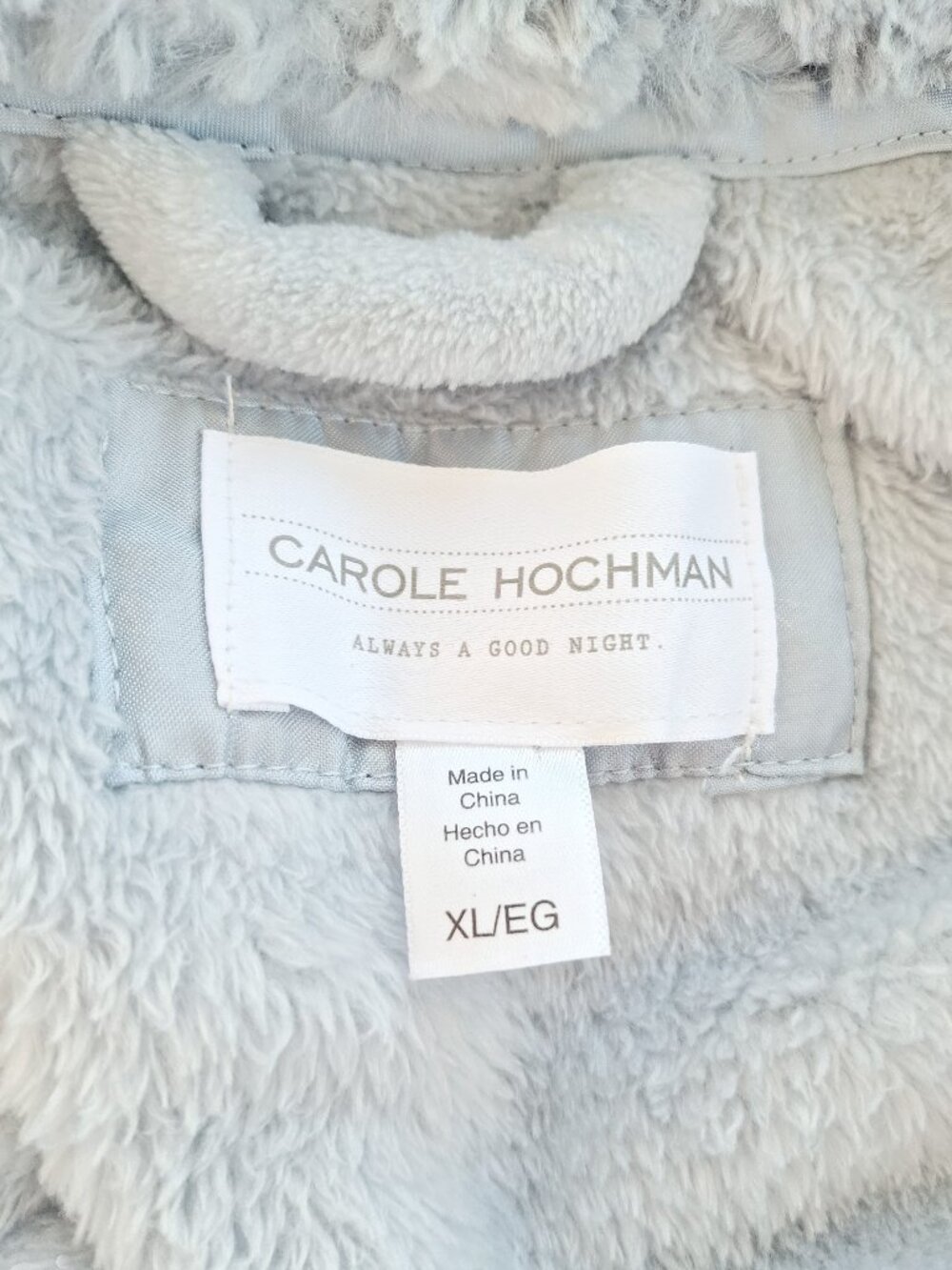 Carole Hochman ZCH57663 XL Blue Gray Plush Faux Fur Trim Long Robe Cozy Luxury - Picture 2 of 7